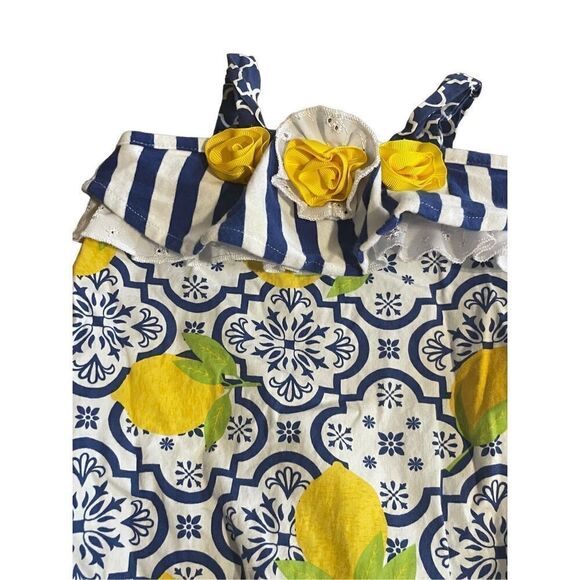 Counting Daisies baby girl blue/ yellow romper 9 months - Picture 4 of 6